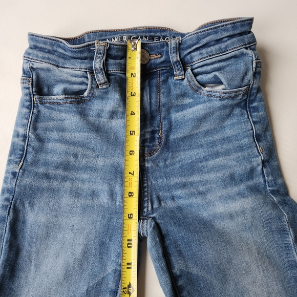 American Eagle Womens Stretch Skinny Blue Jeans Denim Size 0 - Picture 13 of 14